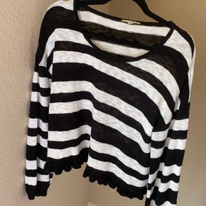 black and white stripped sweater